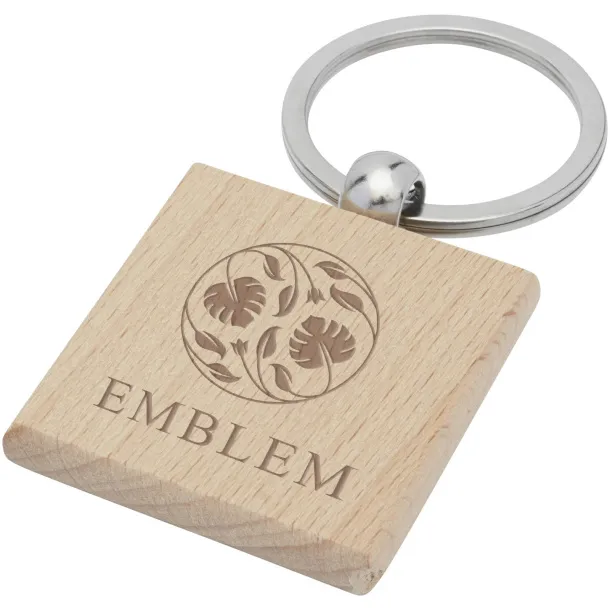 Gioia beech wood squared keychain Natural