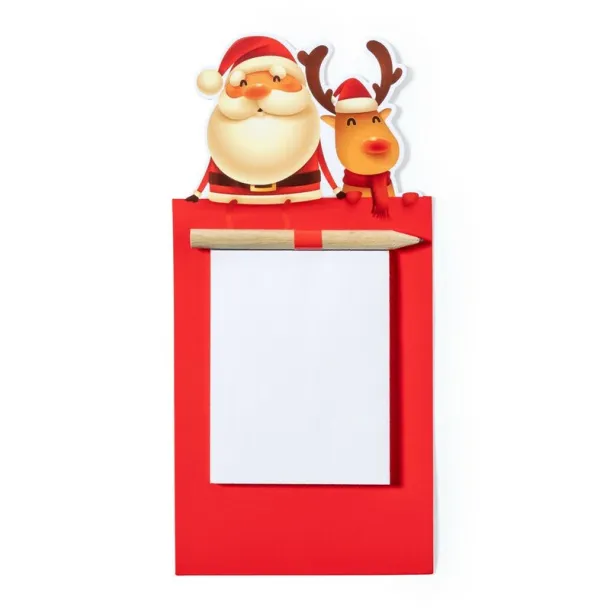  Fridge notebook with magnet, pencil red