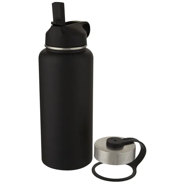 Supra 1 L copper vacuum insulated sport bottle with 2 lids - Unbranded Solid black