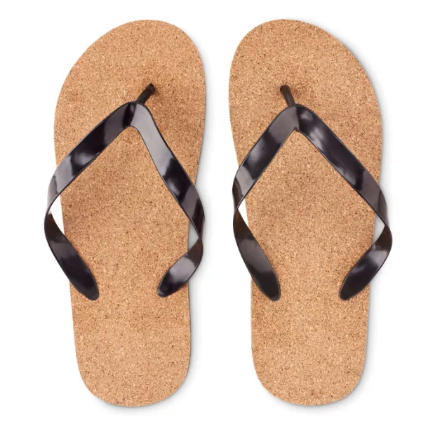 BOMBAI L Cork beach slippers L Black