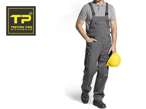 CRAFT BIB PANTS workwear bib pants - TEKTON PRO Dark gray