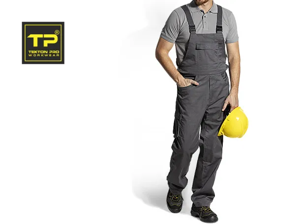 CRAFT BIB PANTS workwear bib pants - TEKTON PRO Dark gray