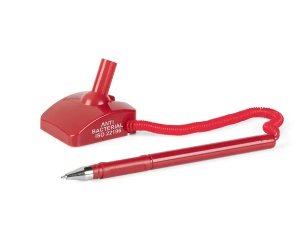 DESK AB Antibacterial plastic ballpoint pen with stand Red