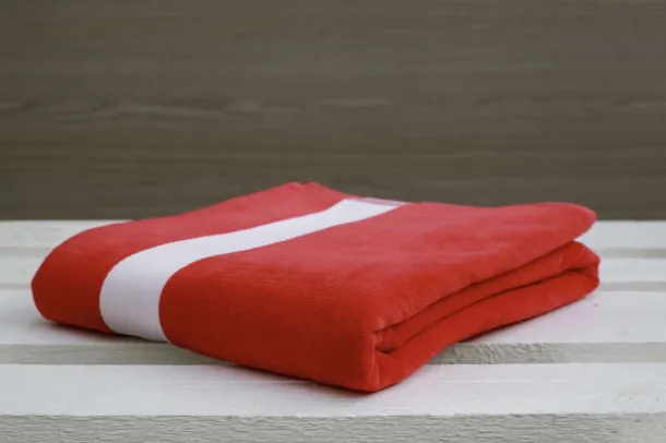  OLIMA VELOUR BEACH TOWEL - Olima Paprika Red