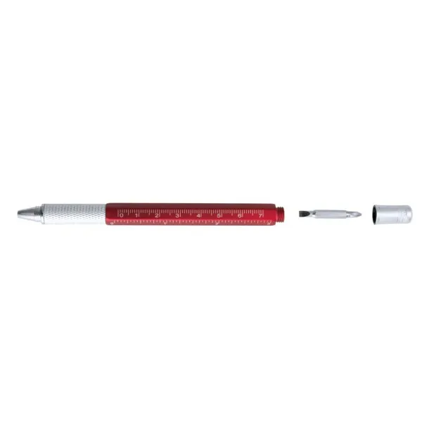  Multifunctional ball pen, ruler, spirit level, screwdriver red