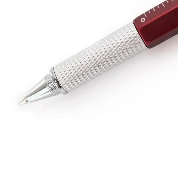  Multifunctional ball pen, ruler, spirit level, screwdriver red