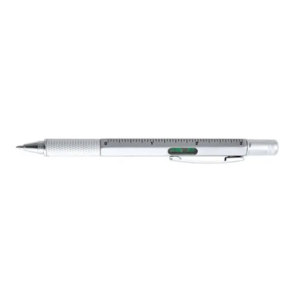  Multifunctional ball pen, ruler, spirit level, screwdriver Srebrna