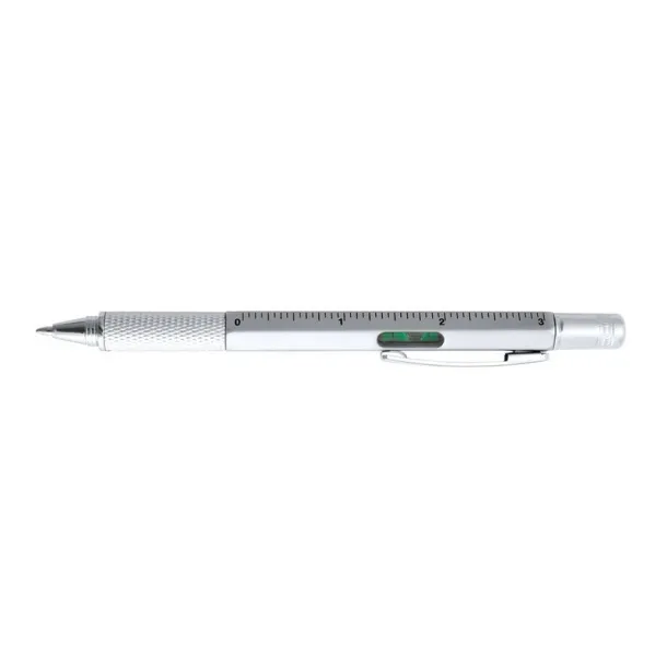  Multifunctional ball pen, ruler, spirit level, screwdriver Srebrna