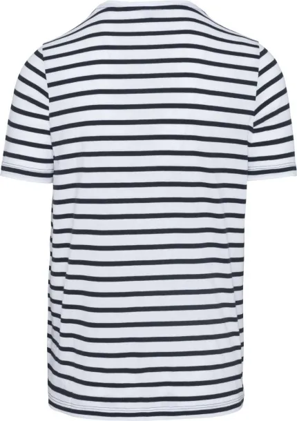  STRIPED SHORT SLEEVE SAILOR T-SHIRT WITH POCKET - 160 g/m² - Kariban White Navy