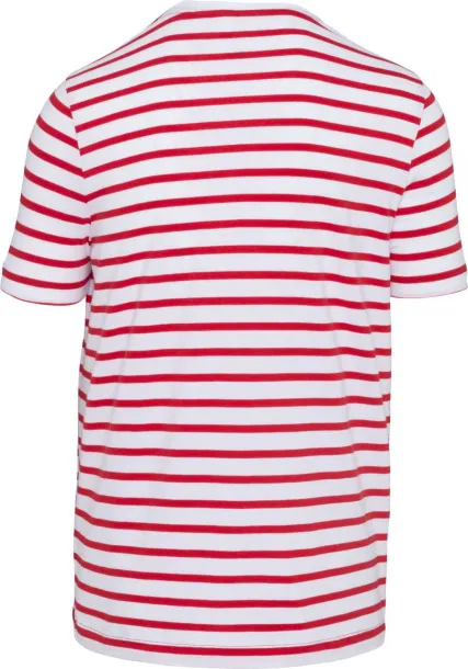  STRIPED SHORT SLEEVE SAILOR T-SHIRT WITH POCKET - 160 g/m² - Kariban White Red