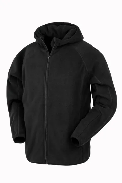  Hooded Recycled Microfleece Jacket - Result Genuine Recycled Black