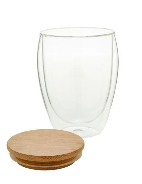 Bondina M Staklena termo šalica, 350 ml Prozirno Prirodna