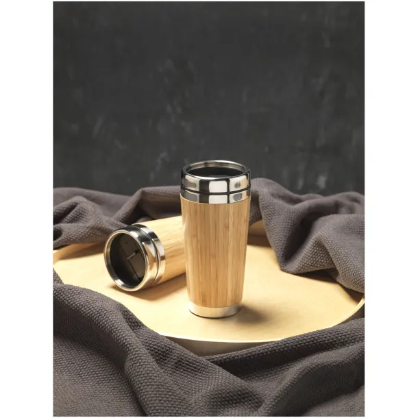 Bambus 450 ml tumbler with bamboo outer - Bullet Brown