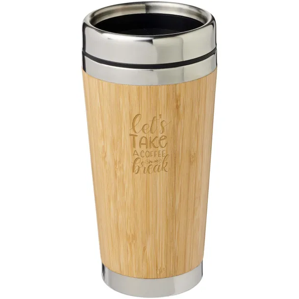 Bambus 450 ml tumbler with bamboo outer - Bullet Brown