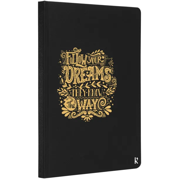 Karst® A5 stone paper hardcover notebook - squared - Karst® Solid black