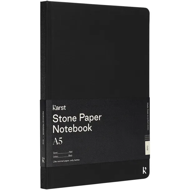 Karst® A5 notes s tvrdim koricama i kamenim papirom - Karst® Solid black