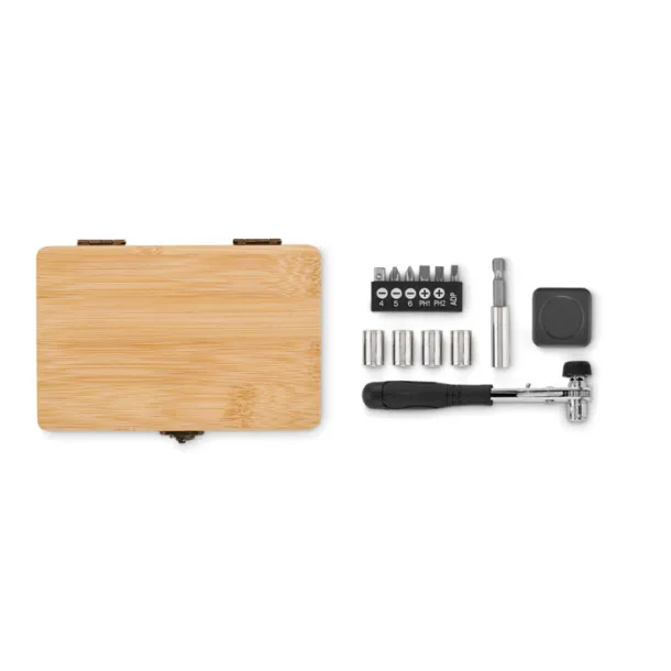 FUROBAM 13 piece tool set, bamboo case Wood