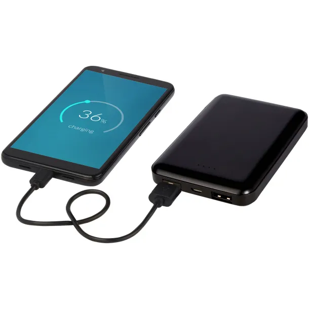 Gleam 5000 mAh ultra slim light-up power bank - Bullet Solid black