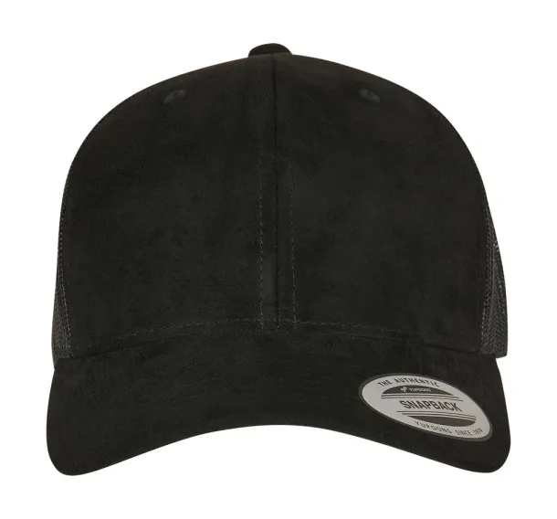  Suede Leather Trucker Cap - Flexfit Black