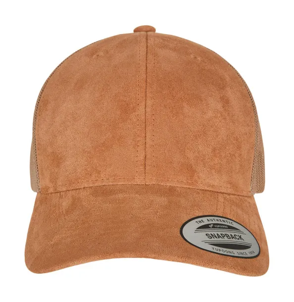  Suede Leather Trucker Cap - Flexfit Khaki