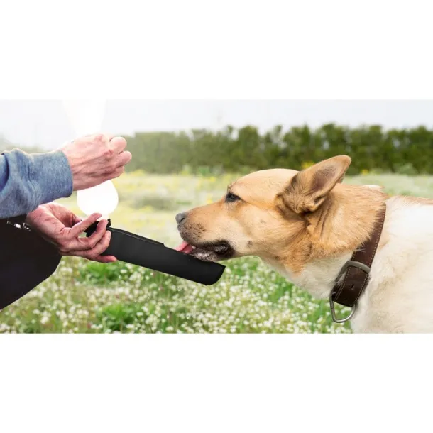 Maud Travel bottle 250 ml for dog, water bowl with carabiner Crna