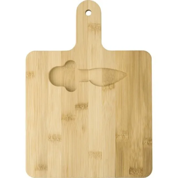  Bamboo cheese set brown