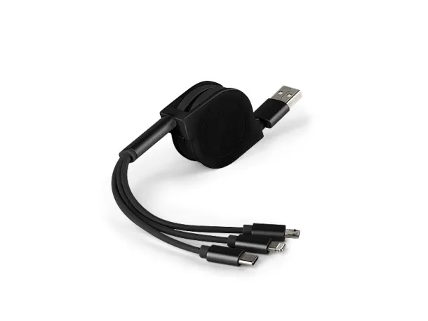 FLASH USB charging cable 3 in 1 - PIXO Black