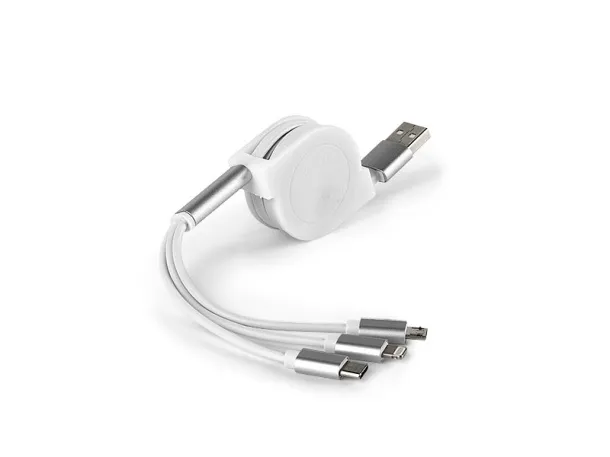 FLASH USB charging cable 3 in 1 - PIXO White