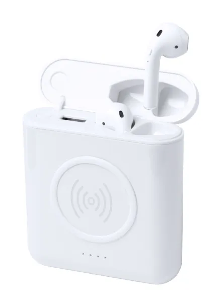 Repte power bank earphones White