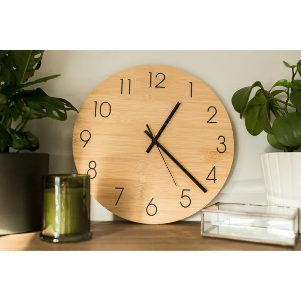 Imani Bamboo wall clock wood