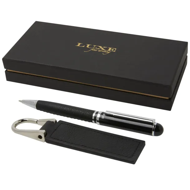 Verse poklon set kemijska olovka i privjesak za ključeve - Luxe Solid black