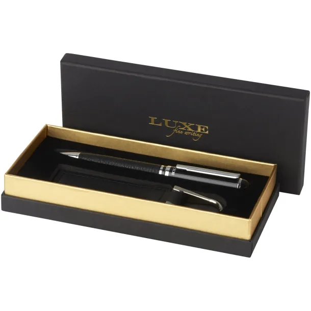 Verse poklon set kemijska olovka i privjesak za ključeve - Luxe Solid black