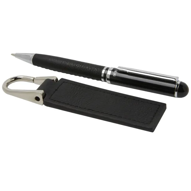 Verse poklon set kemijska olovka i privjesak za ključeve - Luxe Solid black