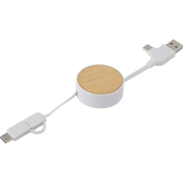  Retractable charging cable white