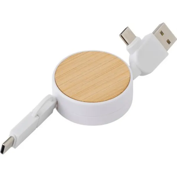  Retractable charging cable white