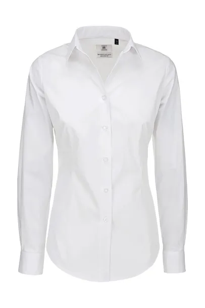  Black Tie LSL/women Poplin Shirt - B&C Bijela