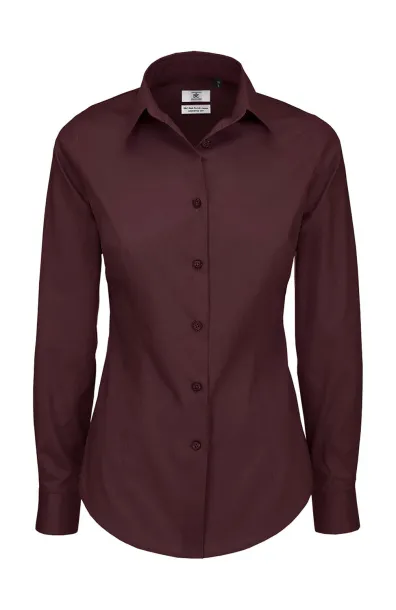  Black Tie LSL/women Poplin Shirt - B&C Luxurious Red