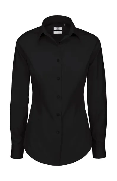  Black Tie LSL/women Poplin Shirt - B&C Black