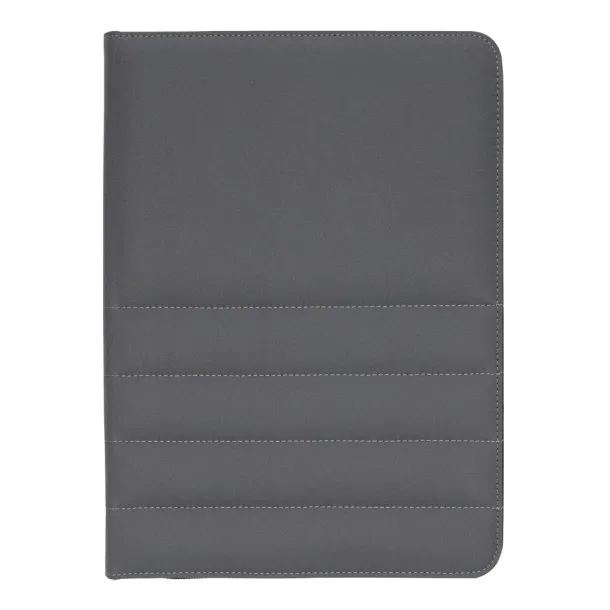  Impact AWARE™ RPET A4 portfolio with zipper - XD Xclusive Anthracite 