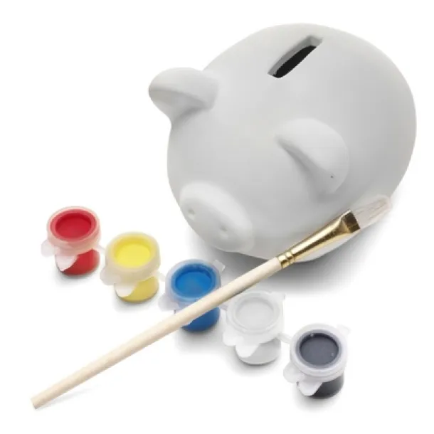  Plaster piggy bank white