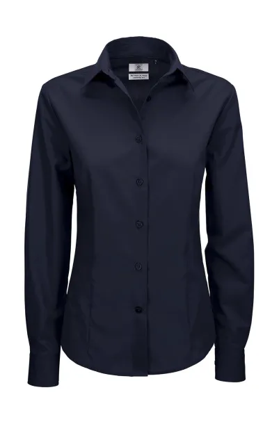  Smart LSL/women Poplin Shirt - B&C Navy