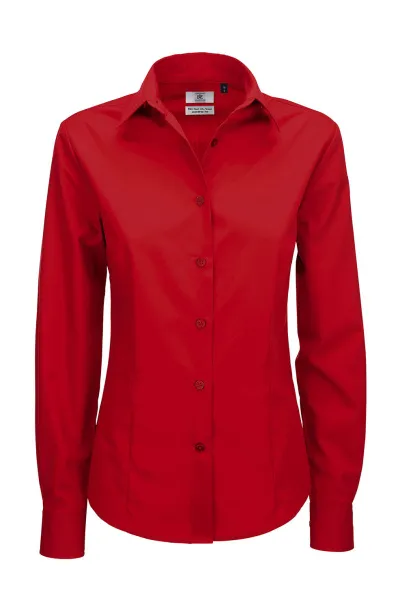  Smart LSL/women Poplin Shirt - B&C Deep Red