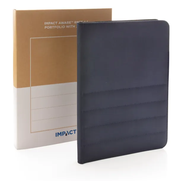  Impact AWARE™ RPET A4 portfolio with zipper - XD Xclusive Navy Blue 