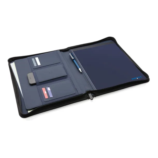  Impact AWARE™ RPET A4 portfolio with zipper - XD Xclusive Navy Blue 