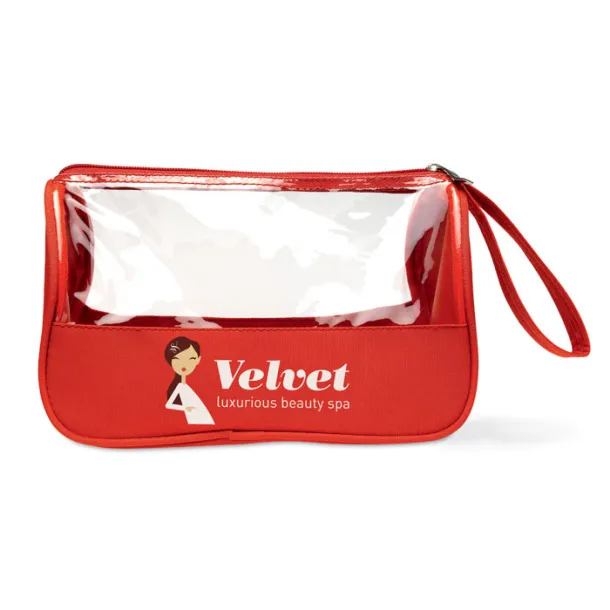 PLAS Toiletry bag microfiber w PVC Red