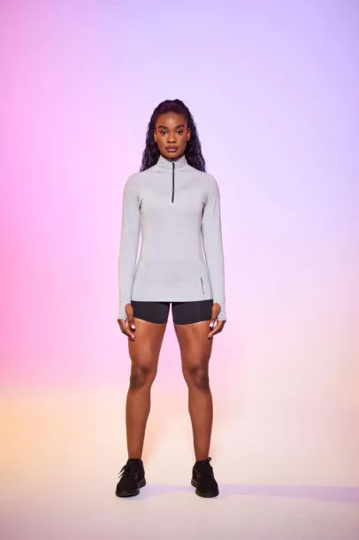  Ženska cool fit 1/2 zip majica, 280 g/m2 - Just Cool Silver Grey