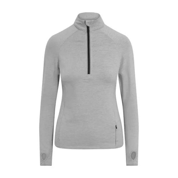  Ženska cool fit 1/2 zip majica - Just Cool Silver Grey