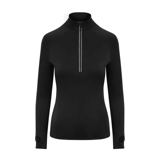  Ženska cool fit 1/2 zip majica - Just Cool Crna