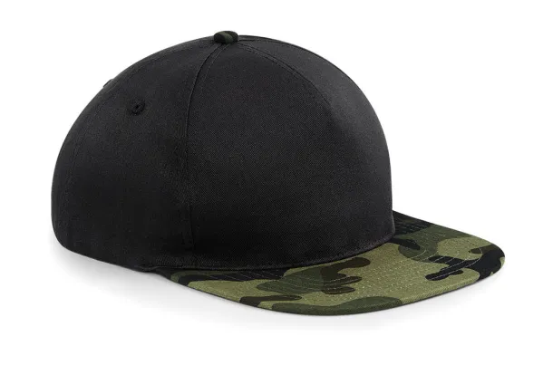  Camo Snapback - Beechfield Black Jungle Camo