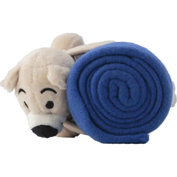  Plush teddy bear with blanket cobalt blue